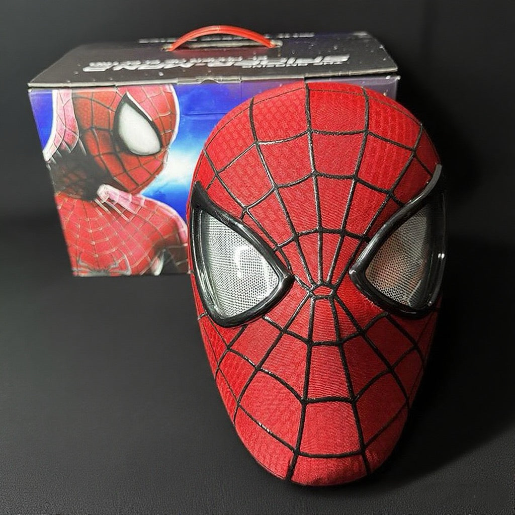“Amazing”Handmade Head-Worn Spider Face Mask with Flashing Eyes – Motion Blink + LED Light