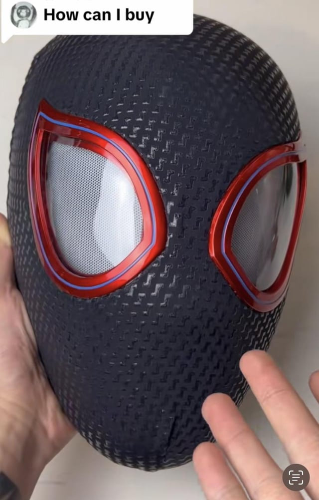 “MilesVerse” Handmade Head-Worn Spider Face Mask with Flashing Eyes – Motion Blink + LED Light