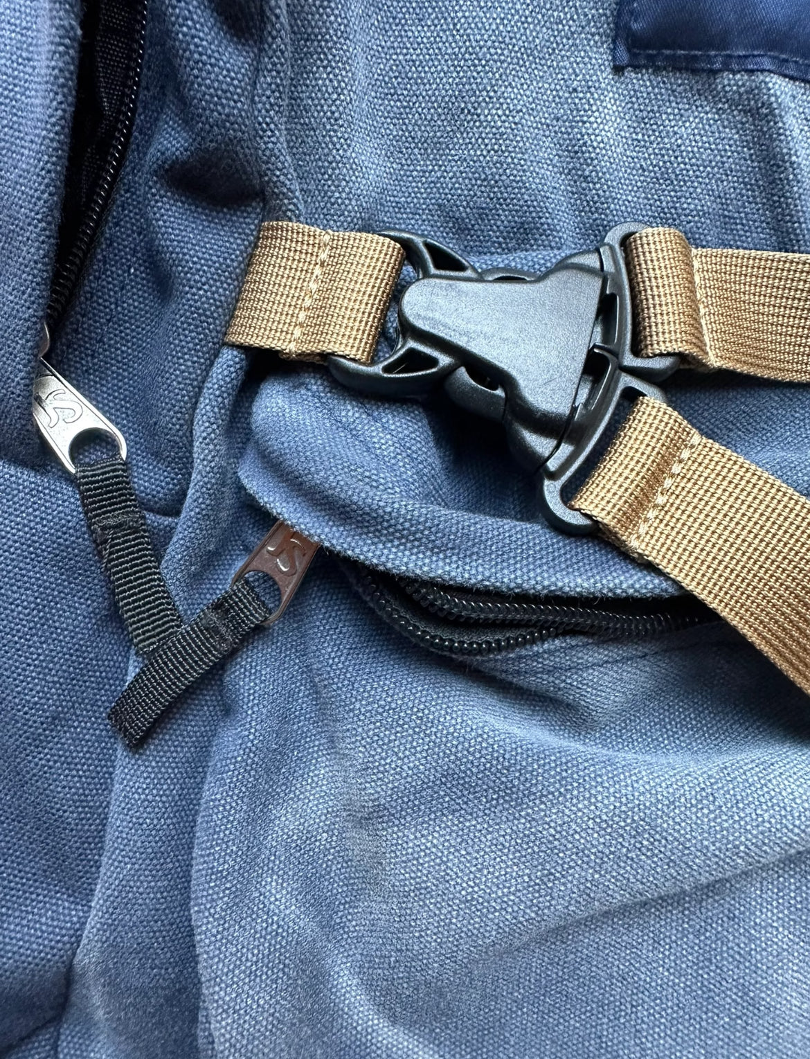 “Amazing Spider” Vintage Backpack-Washed and distressed denim