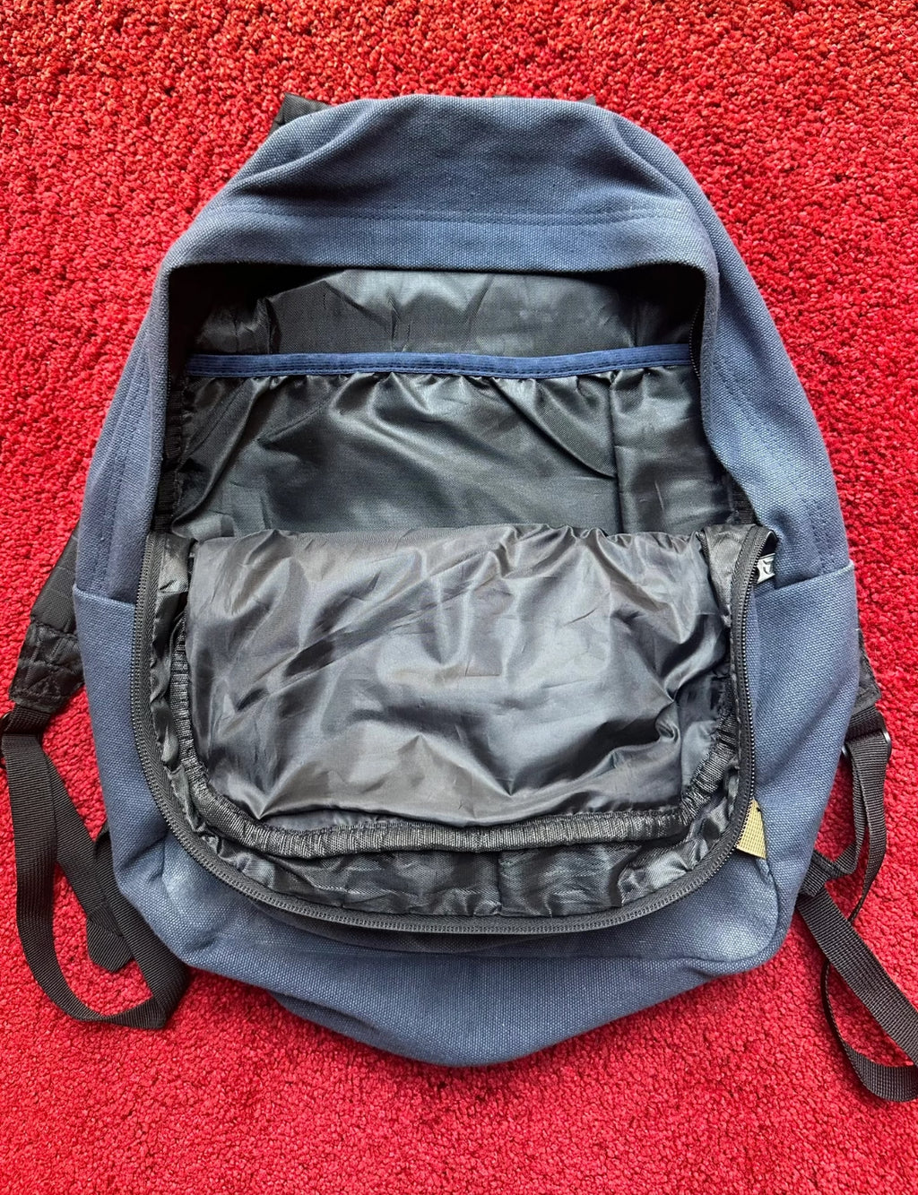 “Amazing Spider” Vintage Backpack-Washed and distressed denim